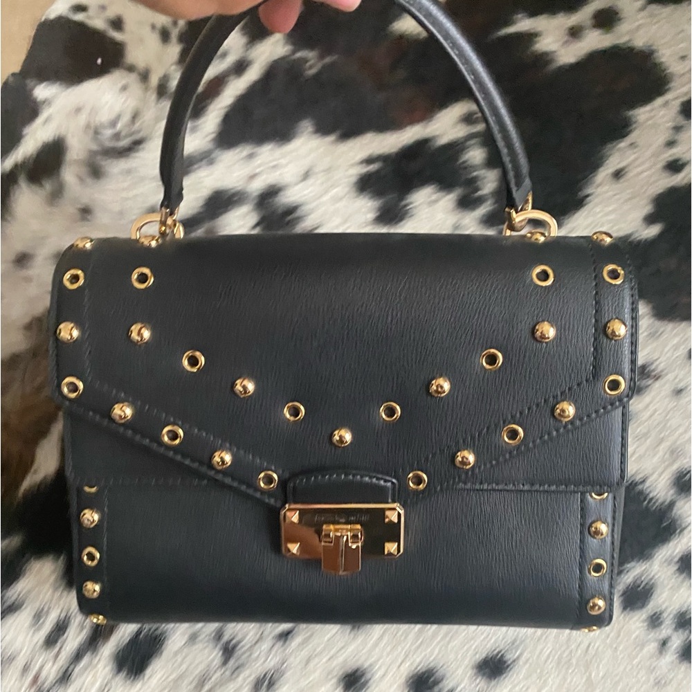 Michael Kors Black with Gold metal studs